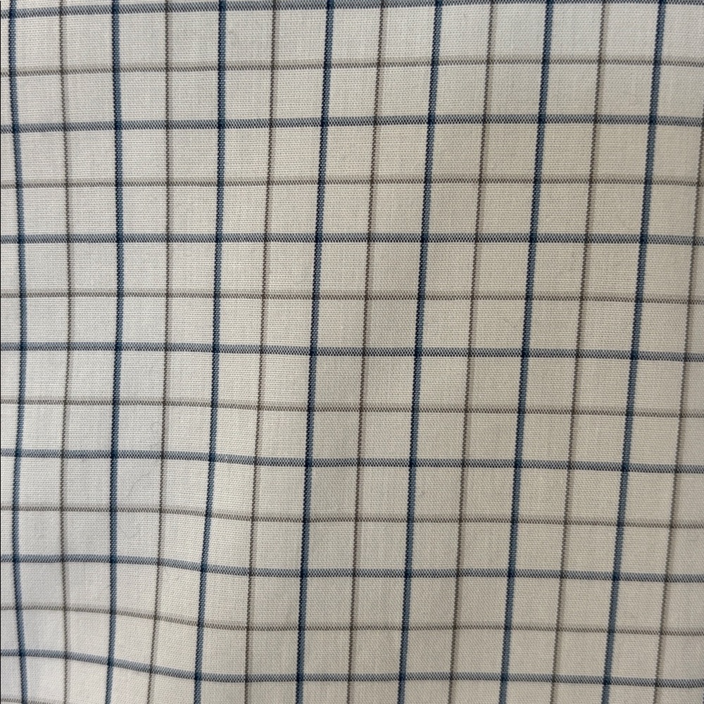 Pronto Uomo Checkered Button Down Men’s Dress Shirt 17 1/2 White Blue & Tan - Picture 3 of 8